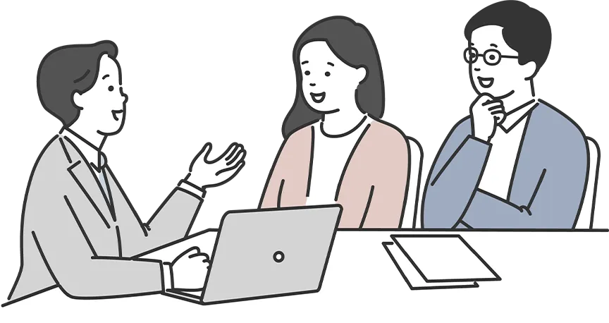 コンサル中のイラスト
