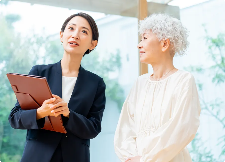 お客さんと話している様子